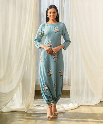 Dusty teal dhoti jumpsuit 1