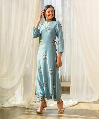 Dusty teal dhoti jumpsuit 2