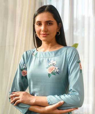 Dusty teal dhoti jumpsuit 3