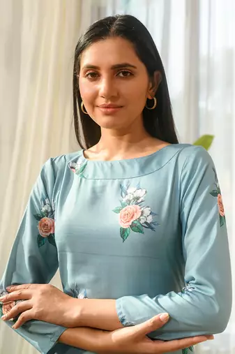Dusty teal dhoti jumpsuit