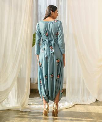 Dusty teal dhoti jumpsuit 4