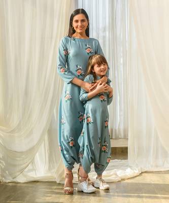 Dusty teal dhoti jumpsuit 5