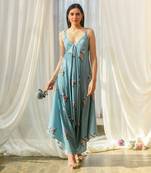 Dusty teal palazzo jumpsuit