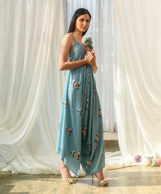 Dusty teal palazzo jumpsuit 2