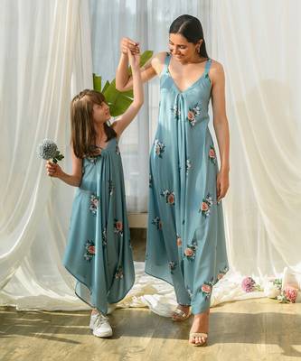 Dusty teal palazzo jumpsuit 5