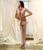 Rosey pink quilted pant suit