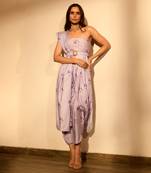 Purple Printed Cotton Co Ord Set