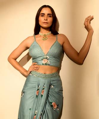 Dusty teal lungi set 4