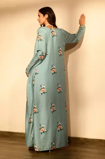 Dusty teal lungi set