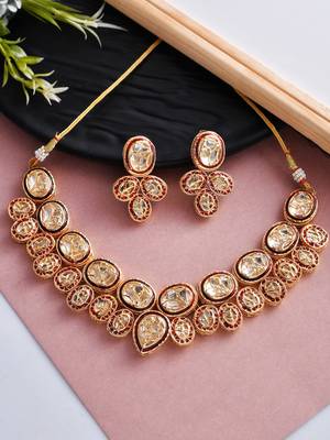 Thewa kundan meena jewellery set 1
