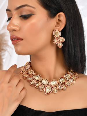 Thewa kundan meena jewellery set 2