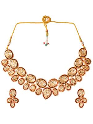 Thewa kundan meena jewellery set 3