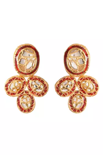Thewa kundan meena jewellery set