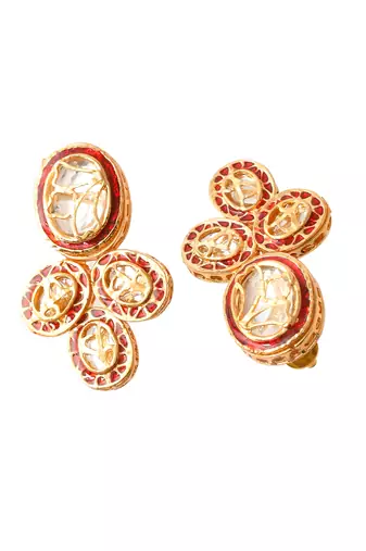 Thewa kundan meena jewellery set