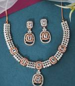Rose gold american diamond jewellery set