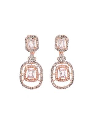 Rose gold american diamond jewellery set 4