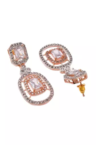 Rose gold american diamond jewellery set