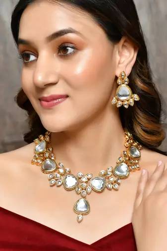 Polki kundan bridal jewellery set