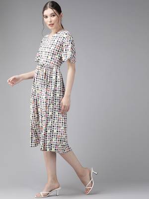 Aarika womens multi colour cotton blend printed middi 3