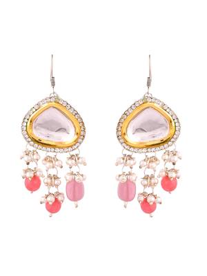 Pink beads kundan jewellery set for women 5
