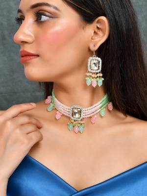 Kundan choker jewellery set 2
