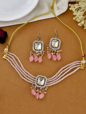Kundan layered choker jewellery set 1