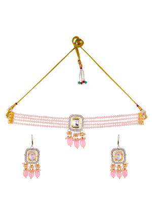 Kundan layered choker jewellery set 3
