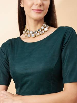 Green Georgette Sequence Embroidered Saree With Unstiched Blouse Piece 4