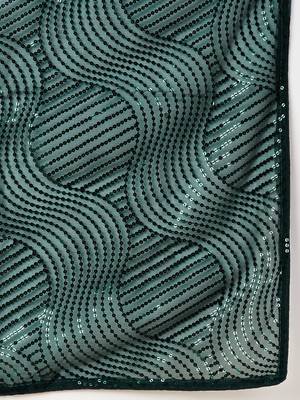 Green Georgette Sequence Embroidered Saree With Unstiched Blouse Piece 5