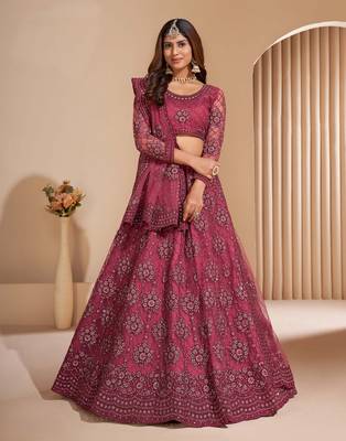 Wedding Wear Heavy Designer Embroidered Lehenga Choli 1