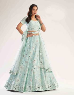 Wedding Wear Heavy Designer Embroidered Lehenga Choli 1