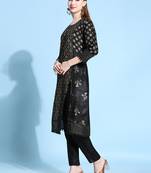 Modestouze Attires Women's Gold And Pigment Printed Cotton Kurta And Pant Set (Rani) (MAK29BUTTI)