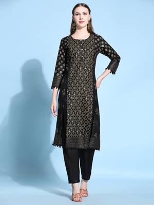 Modestouze Attires Women's Gold And Pigment Printed Cotton Kurta And Pant Set (Rani) (MAK29BUTTI) 2