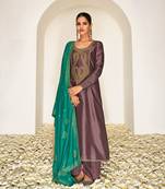 Mauve & Premium_Silk Designer Heavy Traditional Wear Salwar Suit