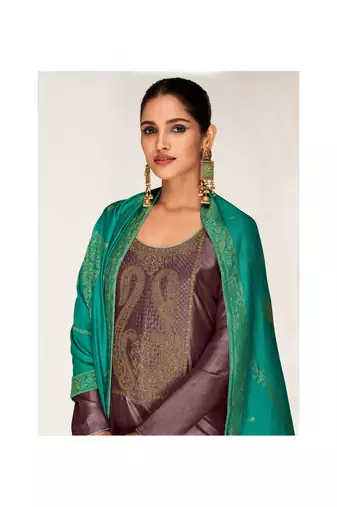 Mauve & Premium_Silk Designer Heavy Traditional Wear Salwar Suit