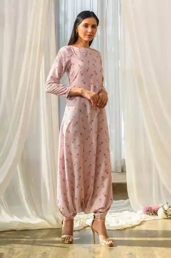 Rosey pink dhoti jumpsuit