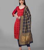 Navy Blue & Bandhani Silk Blend Designer Heavy Traditional Wear Salwar Suit