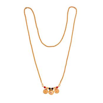 Golden rope chain mangalsutra LONG with triple vati one gram gold 4