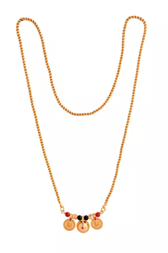 Golden rope chain mangalsutra LONG with triple vati one gram gold