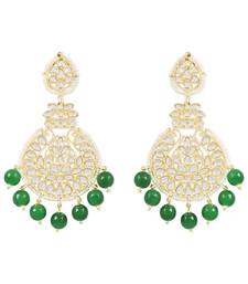 Traditional Beaded Chandbali Earrings Glided with Kundans and Pearls For Women/Girls 