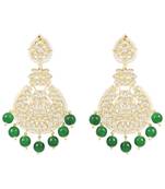 Traditional Beaded Chandbali Earrings Glided with Kundans and Pearls For Women/Girls 