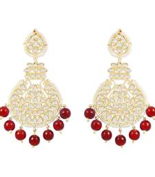 Traditional Beaded Chandbali Earrings Glided with Kundans and Pearls For Women/Girls 