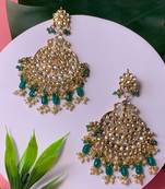 Traditional Handcrafted Pearl Kundan Beaded Earrings for Women/Girls 