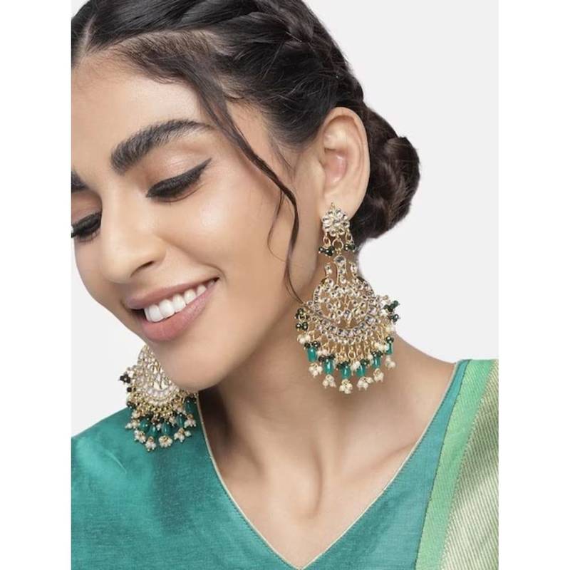 Traditional Handcrafted Pearl Kundan Beaded Earrings for Women/Girls 