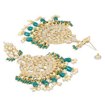 Traditional Handcrafted Pearl Kundan Beaded Earrings for Women/Girls  4