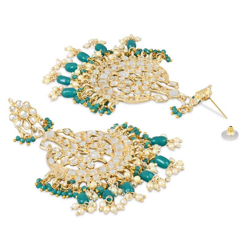 Traditional Handcrafted Pearl Kundan Beaded Earrings for Women/Girls 