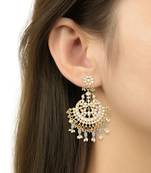 Traditional Handcrafted Pearl Kundan Beaded Earrings for Women/Girls 