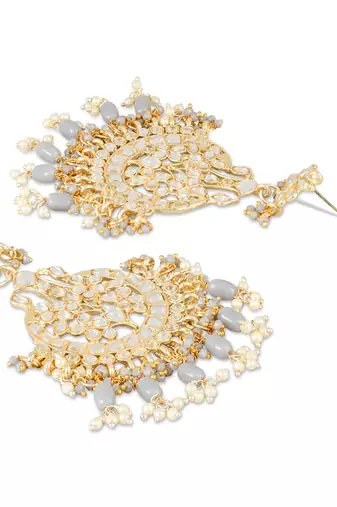 Traditional Handcrafted Pearl Kundan Beaded Earrings for Women/Girls 