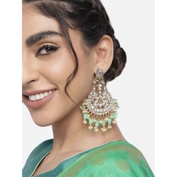 Traditional Handcrafted Pearl Kundan Beaded Earrings for Women/Girls  1