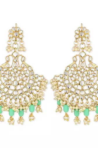 Traditional Handcrafted Pearl Kundan Beaded Earrings for Women/Girls 